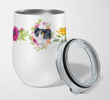 Load image into Gallery viewer, Papillon Pink Flowers Stainless Steel 12 oz Stemless Wine Glass CK4165TBL12