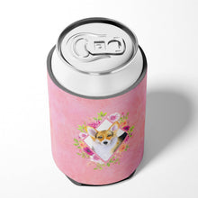 Load image into Gallery viewer, Corgi Pink Flowers Can or Bottle Hugger CK4167CC