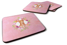 Load image into Gallery viewer, Pharaoh Hound Pink Flowers Coasters - Set of 4 Lightweight Foam, Absorbent Drink Coasters  CK4168FC