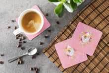 Load image into Gallery viewer, Pomeranian #2 Pink Flowers Coasters - Set of 4 Lightweight Foam, Absorbent Drink Coasters  CK4170FC