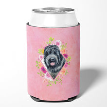 Load image into Gallery viewer, Russian Black Terrier Pink Flowers Can or Bottle Hugger CK4176CC