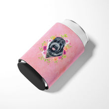 Load image into Gallery viewer, Russian Black Terrier Pink Flowers Can or Bottle Hugger CK4176CC