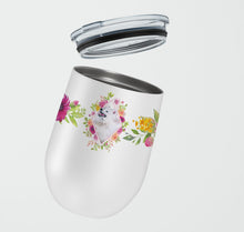 Load image into Gallery viewer, Samoyed Pink Flowers Stainless Steel 12 oz Stemless Wine Glass CK4177TBL12