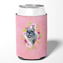Load image into Gallery viewer, Schnauzer Pink Flowers Can or Bottle Hugger CK4179CC