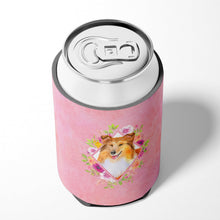 Load image into Gallery viewer, Sheltie Shetland Sheepdog Pink Flowers Can or Bottle Hugger CK4182CC