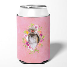 Load image into Gallery viewer, Shih Tzu Pink Flowers Can or Bottle Hugger CK4184CC