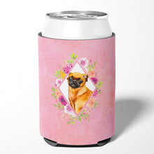 Load image into Gallery viewer, Brabant Griffon Pink Flowers Can or Bottle Hugger CK4185CC