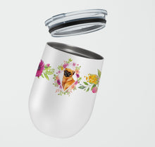 Load image into Gallery viewer, Brabant Griffon Pink Flowers Stainless Steel 12 oz Stemless Wine Glass CK4185TBL12