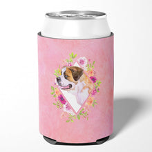 Load image into Gallery viewer, Saint Bernard #1 Pink Flowers Can or Bottle Hugger CK4186CC