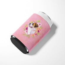Load image into Gallery viewer, Saint Bernard #1 Pink Flowers Can or Bottle Hugger CK4186CC