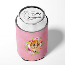 Load image into Gallery viewer, Tibetian Mastiff Puppy Pink Flowers Can or Bottle Hugger CK4189CC