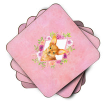 Load image into Gallery viewer, Toy Terrier Pink Flowers Coasters - Set of 4 Lightweight Foam, Absorbent Drink Coasters  CK4190FC