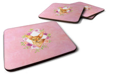Load image into Gallery viewer, Toy Terrier Pink Flowers Coasters - Set of 4 Lightweight Foam, Absorbent Drink Coasters  CK4190FC