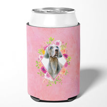 Load image into Gallery viewer, Weimaraner Pink Flowers Can or Bottle Hugger CK4191CC