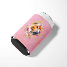 Load image into Gallery viewer, Welsh Terrier Pink Flowers Can or Bottle Hugger CK4192CC