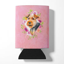 Load image into Gallery viewer, Welsh Terrier Pink Flowers Can or Bottle Hugger CK4192CC
