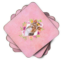 Load image into Gallery viewer, Yorkshire Terrier #1 Pink Flowers Coasters - Set of 4 Lightweight Foam, Absorbent Drink Coasters  CK4194FC