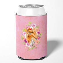 Load image into Gallery viewer, Yorkshire Terrier #2 Pink Flowers Can or Bottle Hugger CK4195CC