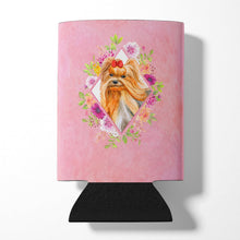Load image into Gallery viewer, Yorkshire Terrier #2 Pink Flowers Can or Bottle Hugger CK4195CC
