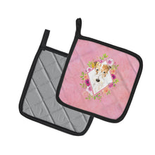 Load image into Gallery viewer, Fox Terrier Pink Flowers Pot Holders - Set of 2 - Heat-Resistant Kitchen Essentials CK4199PTHD