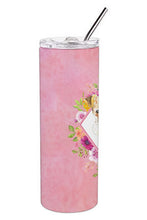 Load image into Gallery viewer, Fox Terrier Pink Flowers Double Walled Stainless Steel 20 oz Skinny Tumbler CK4199TBL20