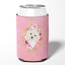 Load image into Gallery viewer, Westie  Pink Flowers Can or Bottle Hugger CK4203CC
