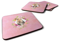 Load image into Gallery viewer, Airedale Terrier Pink Flowers Coasters - Set of 4 Lightweight Foam, Absorbent Drink Coasters  CK4204FC