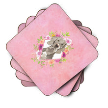 Load image into Gallery viewer, Weimaraner Pink Flowers Coasters - Set of 4 Lightweight Foam, Absorbent Drink Coasters  CK4205FC