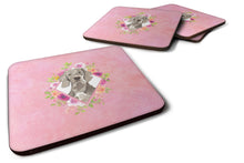 Load image into Gallery viewer, Weimaraner Pink Flowers Coasters - Set of 4 Lightweight Foam, Absorbent Drink Coasters  CK4205FC