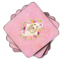 Load image into Gallery viewer, Spinone Italiano Pink Flowers Coasters - Set of 4 Lightweight Foam, Absorbent Drink Coasters  CK4209FC