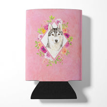 Load image into Gallery viewer, Siberian Husky Pink Flowers Can or Bottle Hugger CK4210CC