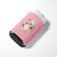 Load image into Gallery viewer, Shih Tzu Puppy Pink Flowers Can or Bottle Hugger CK4211CC