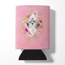 Load image into Gallery viewer, Shih Tzu Puppy Pink Flowers Can or Bottle Hugger CK4211CC