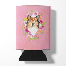 Load image into Gallery viewer, Sheltie Pink Flowers Can or Bottle Hugger CK4213CC