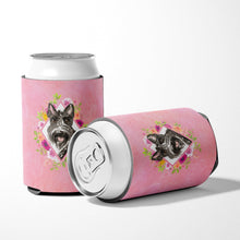 Load image into Gallery viewer, Scottish Terrier Pink Flowers Can or Bottle Hugger CK4214CC