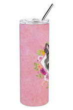 Load image into Gallery viewer, Scottish Terrier Pink Flowers Double Walled Stainless Steel 20 oz Skinny Tumbler CK4214TBL20