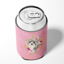 Load image into Gallery viewer, Schnauzer #1 Pink Flowers Can or Bottle Hugger CK4215CC