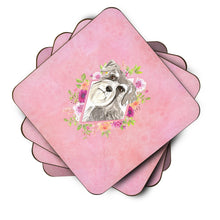 Load image into Gallery viewer, Schnauzer #1 Pink Flowers Coasters - Set of 4 Lightweight Foam, Absorbent Drink Coasters  CK4215FC