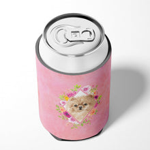 Load image into Gallery viewer, Pomeranian Pink Flowers Can or Bottle Hugger CK4219CC