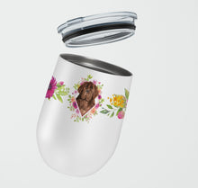 Load image into Gallery viewer, Newfoundland Pink Flowers Stainless Steel 12 oz Stemless Wine Glass CK4221TBL12