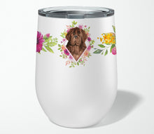 Load image into Gallery viewer, Newfoundland Pink Flowers Stainless Steel 12 oz Stemless Wine Glass CK4221TBL12