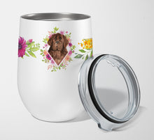 Load image into Gallery viewer, Newfoundland Pink Flowers Stainless Steel 12 oz Stemless Wine Glass CK4221TBL12