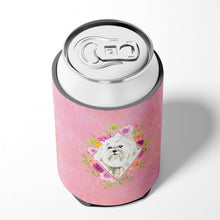 Load image into Gallery viewer, Maltese Pink Flowers Can or Bottle Hugger CK4223CC