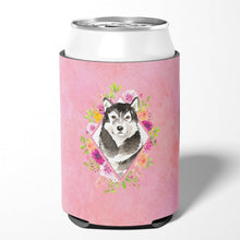 Load image into Gallery viewer, Alaskan Malamute Pink Flowers Can or Bottle Hugger CK4224CC