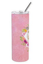 Load image into Gallery viewer, Lakeland Terrier Pink Flowers Double Walled Stainless Steel 20 oz Skinny Tumbler CK4226TBL20
