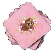 Load image into Gallery viewer, Labradoodle Pink Flowers Coasters - Set of 4 Lightweight Foam, Absorbent Drink Coasters  CK4228FC