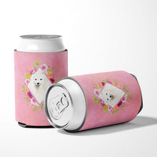 Load image into Gallery viewer, Japanese Spitz Pink Flowers Can or Bottle Hugger CK4229CC