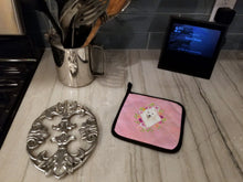 Load image into Gallery viewer, Japanese Spitz Pink Flowers Pot Holders - Set of 2 - Heat-Resistant Kitchen Essentials CK4229PTHD