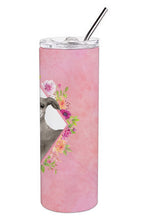 Load image into Gallery viewer, Italian Greyhound Pink Flowers Double Walled Stainless Steel 20 oz Skinny Tumbler CK4230TBL20