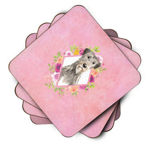 Load image into Gallery viewer, Irish Wolfhound Pink Flowers Coasters - Set of 4 Lightweight Foam, Absorbent Drink Coasters  CK4231FC